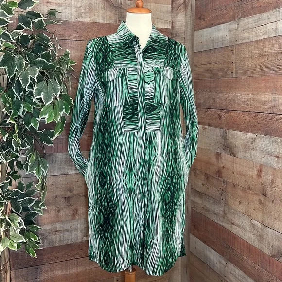 green emerald velvet dress Derek Lam 10 Crosby Grommet-Embellished Mini Shirt Dress Green Size 2